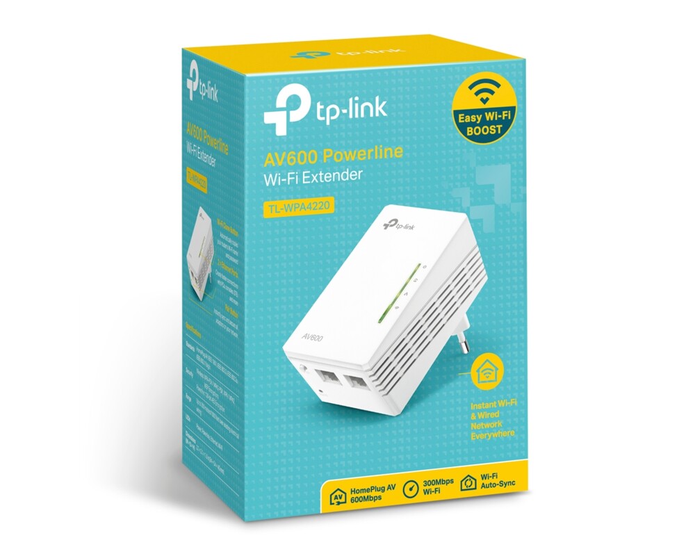 Powerline адаптер TP-Link TL-WPA4220 AV600 300 Mbps 12