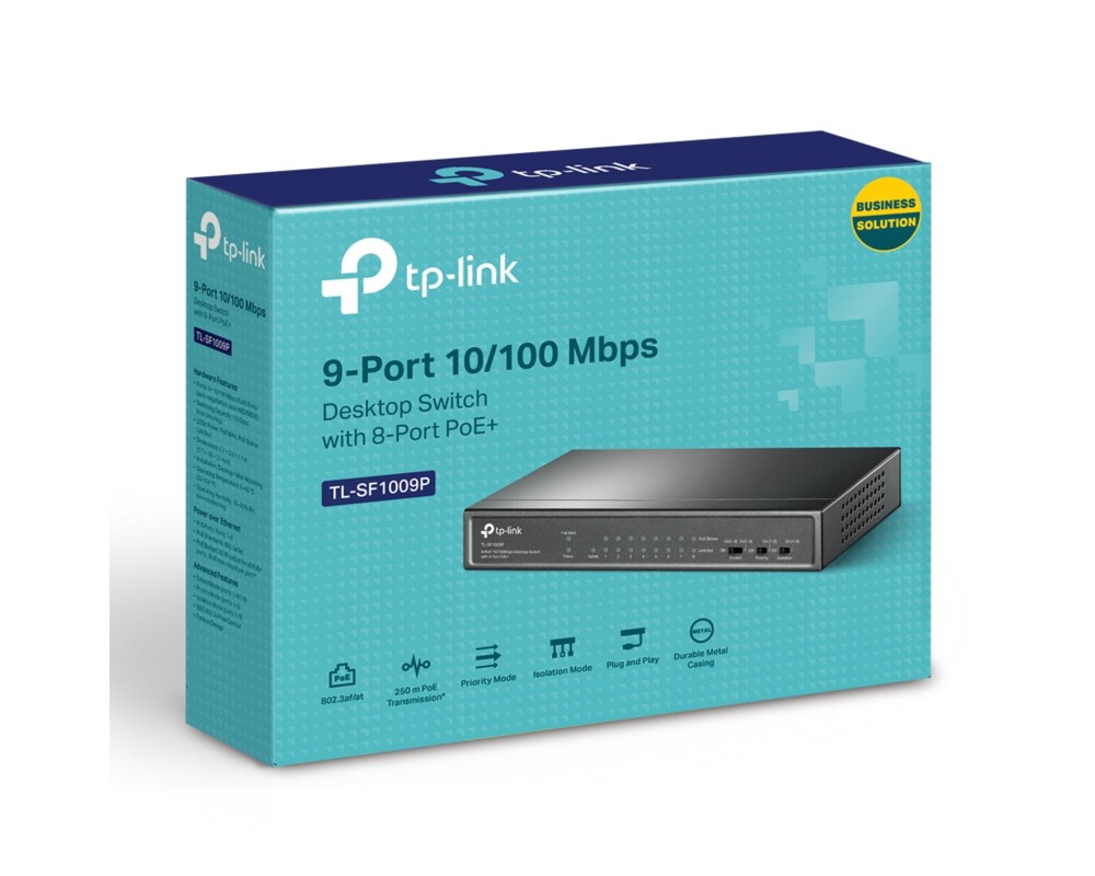 Switch (Комутатор) TP-Link TL-SF1009P с 8-PoE+ порта 4