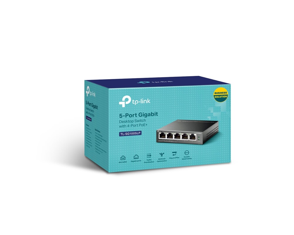 Switch (Комутатор) TP-Link TL-SG1005LP с 4 PoE+ порта 8