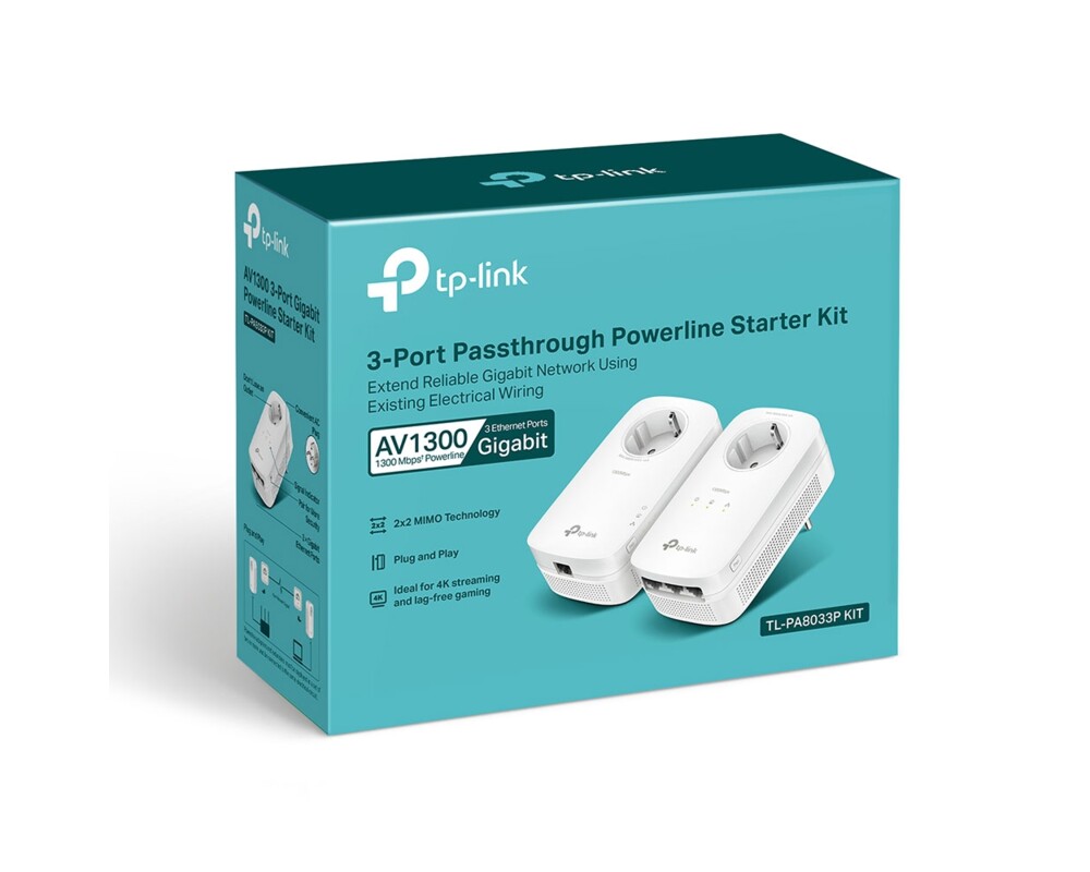 Powerline адаптер TP-Link TL-PA8033P KIT AV1300 6