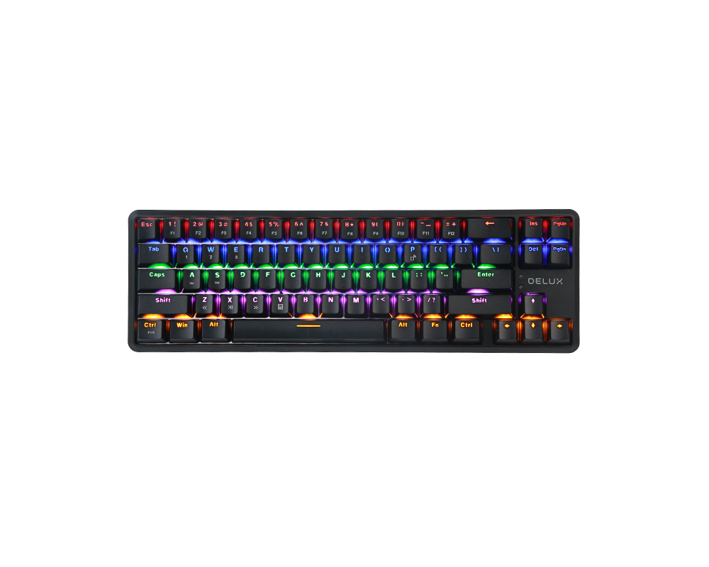 Клавиатура Delux KM32 механична геймърска USB Type-C/Bluetooth v5.0 Rainbow RGB LED 7