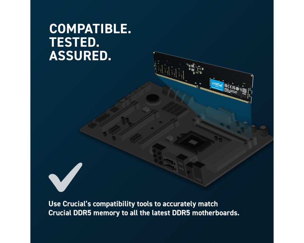 Памет Crucial 16GB DDR5-4800 UDIMM CL40 6