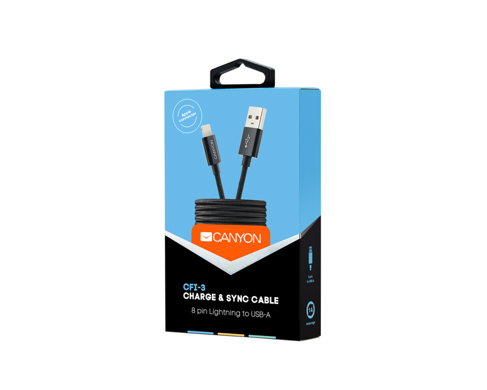 Кабел Canyon Lightning USB Cable for Apple 7