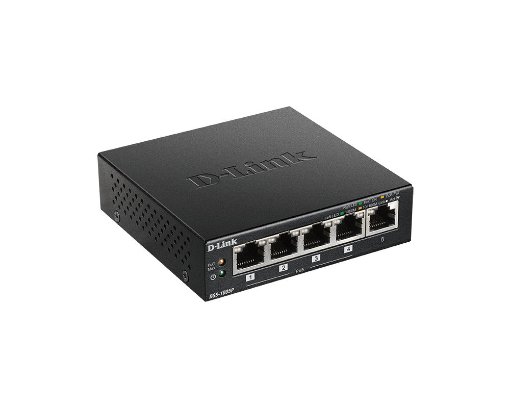 Switch (Комутатор) D-Link 5-Port Desktop Gigabit PoE+ Switch 4