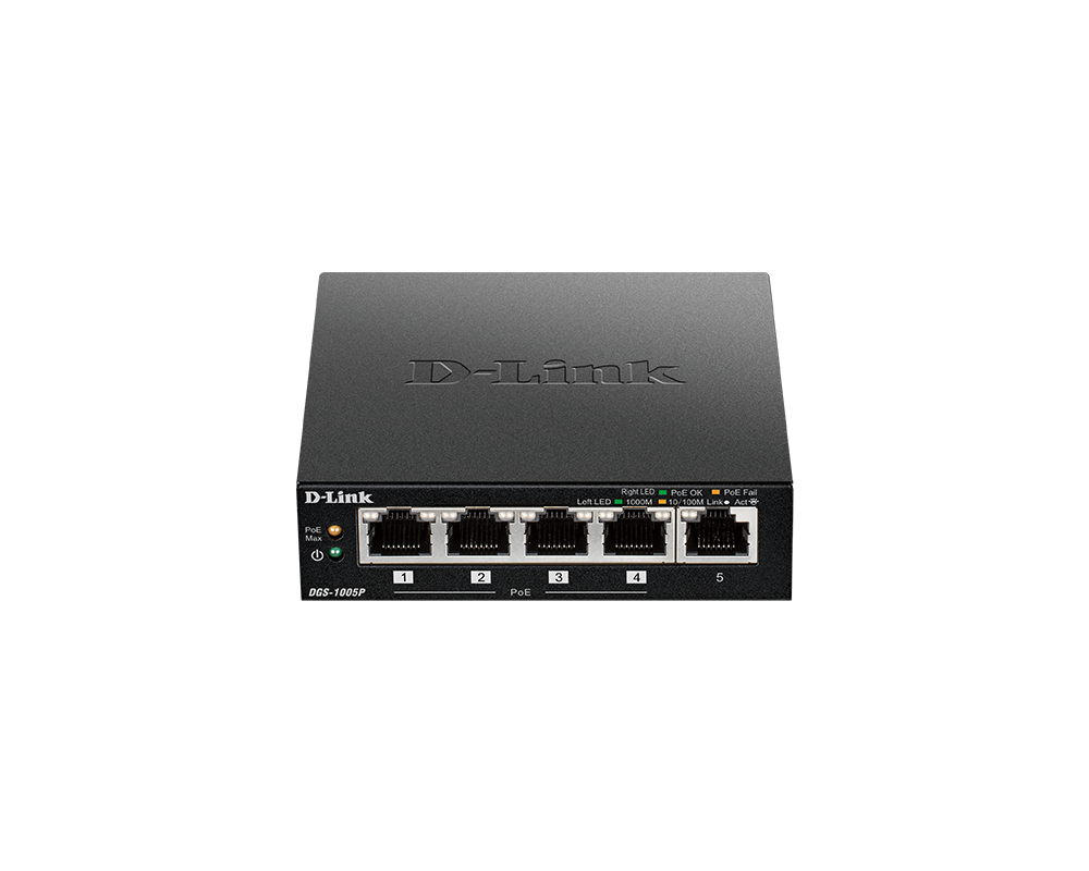 Switch (Комутатор) D-Link 5-Port Desktop Gigabit PoE+ Switch 5