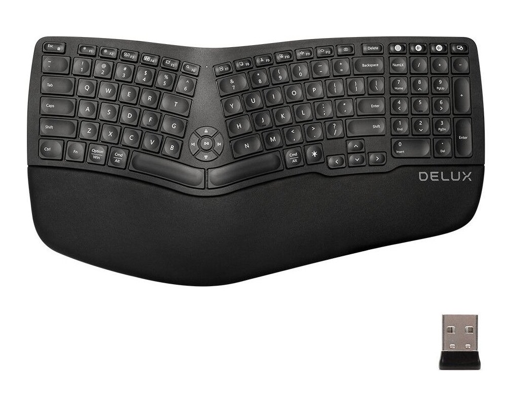 Клавиатура Delux GM902 безжична/Bluetooth черна с подсветка 9