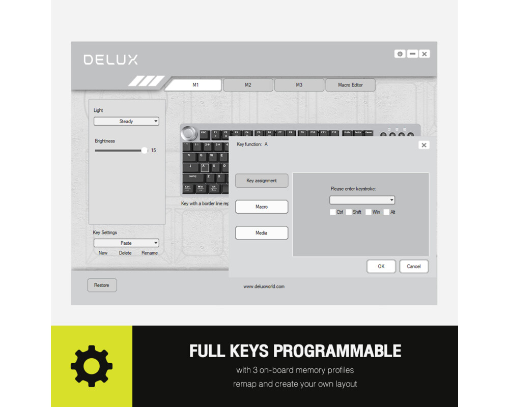 Клавиатура Delux KS100U USB Designer version механична US Layout 2