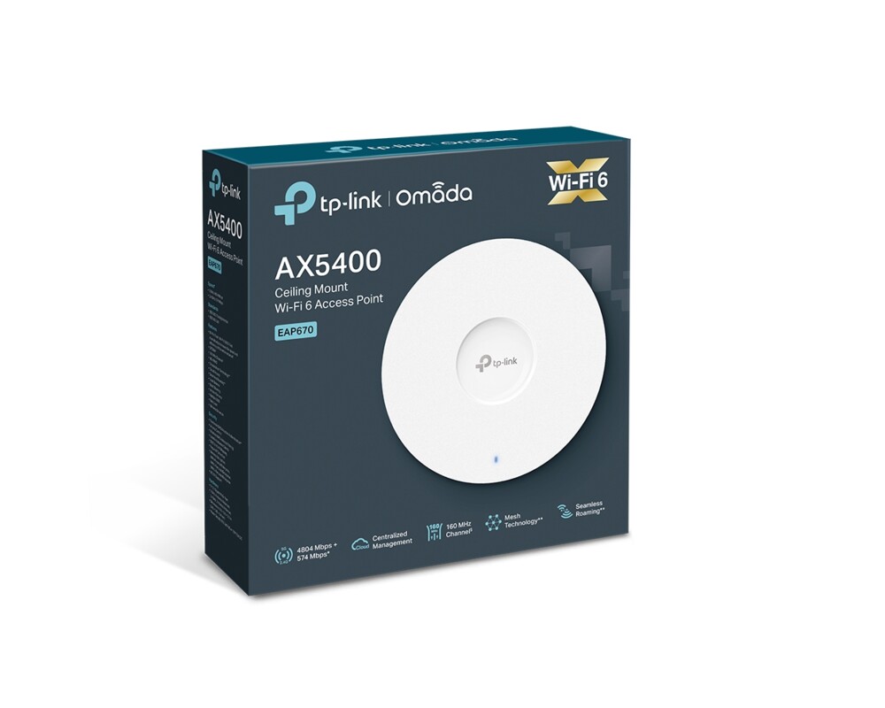 Access point (Точка за достъп) TP-Link Omada EAP670 AX5400 Ceiling Mount WiFi 6 9