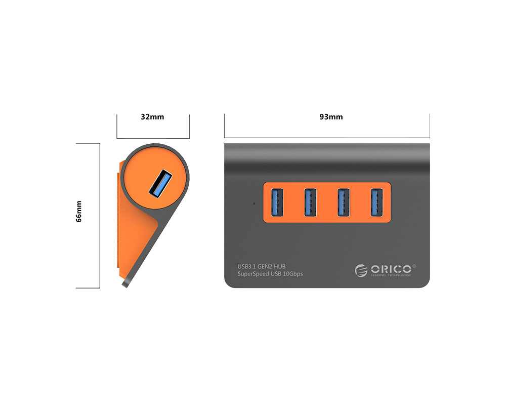 USB хъб Orico M3H4-G2-EU-OG с 4-USB 3.1 Gen 2 порта 2