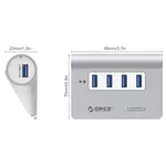 USB хъб Orico M3H4-V1-SV-BP с 4 USB3.0 порта сребрист 12