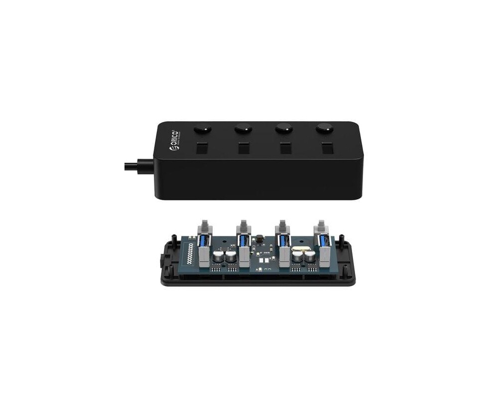 USB хъб Orico хъб USB3.0 HUB 4 port black 7