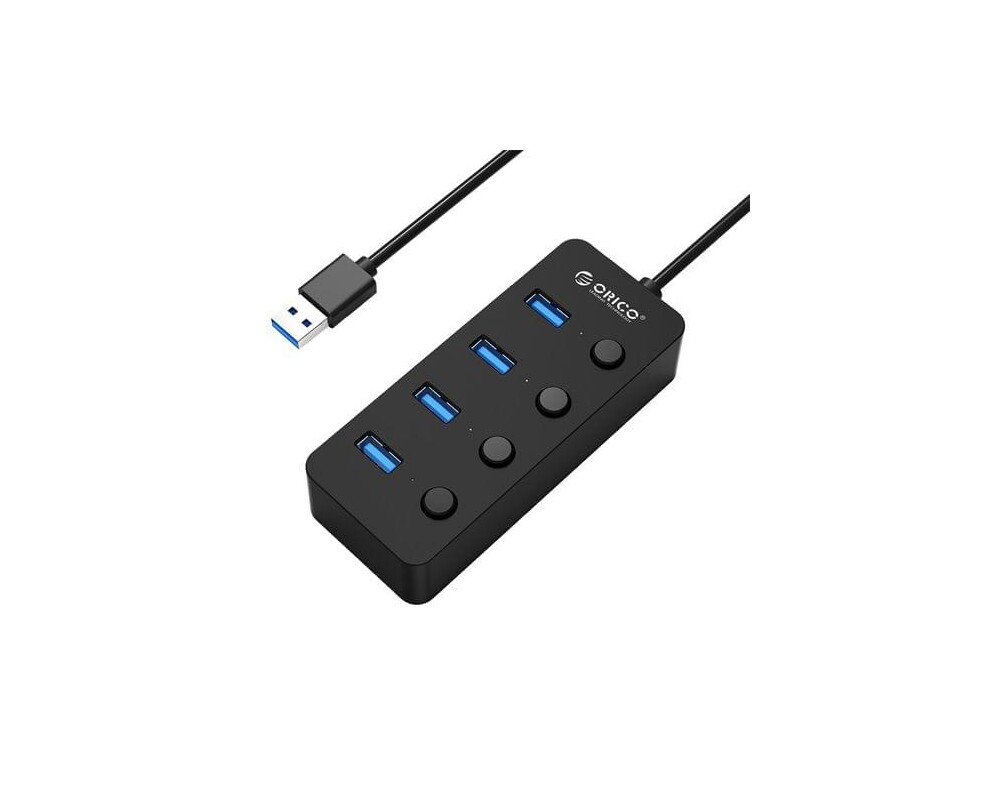 USB хъб Orico хъб USB3.0 HUB 4 port black 5