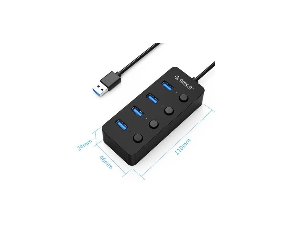 USB хъб Orico хъб USB3.0 HUB 4 port black 8