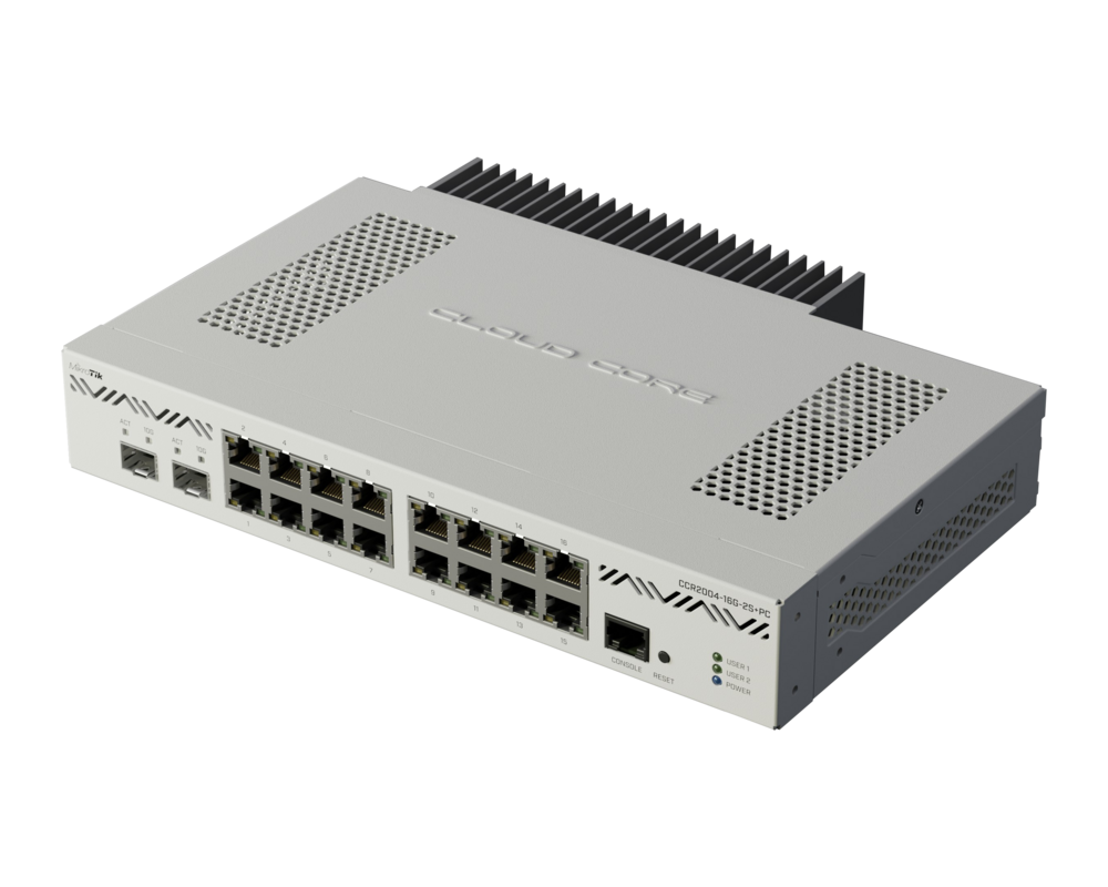 Switch (Комутатор) MikroTik CCR2004-16G-2S+PC с 16 Gigabit порта и 2 SFP+ порта 8