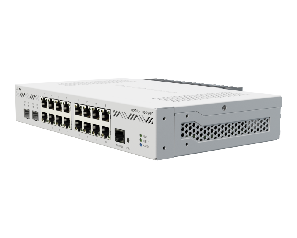 Switch (Комутатор) MikroTik CCR2004-16G-2S+PC с 16 Gigabit порта и 2 SFP+ порта 2