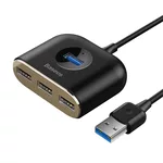 <span>USB хъб</span> Baseus Square round 4 в 1 с 3х USB 2.0, 1х USB 3.0 порта, черен <span class='catalog-num-in-name'>CAHUB-AY01</span> - 