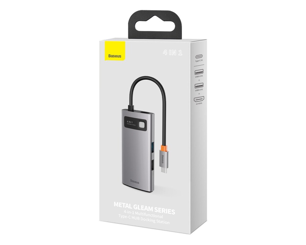 USB хъб Baseus Type-C 4 в 1 с 1х USB 3.0, 1х USB 2.0, 1х HDMI порта, черен 7