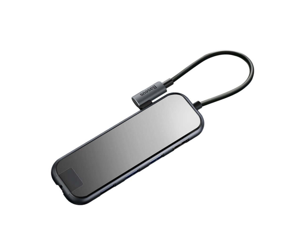 USB хъб Baseus Type-C Mirror Series 6 в 1 с 3х USB 3.0, 1х HDMI, 1х RJ45, 1х USB-C порта, черен 5