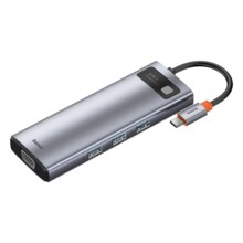  Baseus Type-C 9 в 1 с USB Type-C PD/3x USB 3.2 Gen 1/RJ45 1 Gbps/VGA FHD 60 Hz/HDMI 4k 30 Hz/TF/SD 512914 CAHUB-CU0G на топ цена - PIC.bg