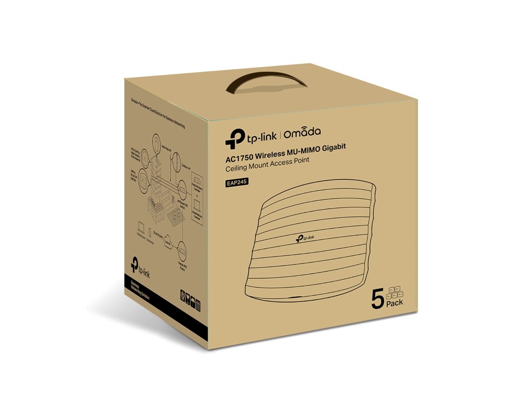 Access point (Точка за достъп) TP-Link EAP245(5-pack) Omada AC1750 двулентова 4