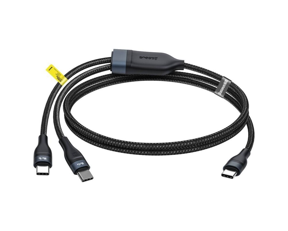 Кабел Кабел за бързо зареждане Baseus Flash Series 2в1 Type-C към 2х Type-C, 1.5m, черен 7