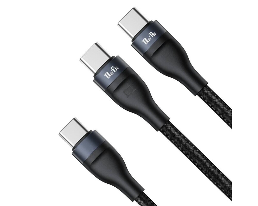 Кабел Кабел за бързо зареждане Baseus Flash Series 2в1 Type-C към 2х Type-C, 1.5m, черен 6