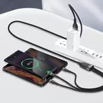 Кабел Кабел Baseus 3 в 1 USB-A към microUSB/Lightning/USB-C, 1.2м, черен 7