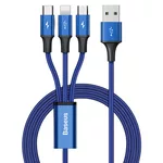 <span>Кабел</span> Кабел Baseus Rapid 3-in-1 USB Cable от USB-C към USB-C/Lightning/microUSB CAJS000003, 1.2m, син <span class='catalog-num-in-name'>CAJS000003</span> - 