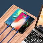 Кабел Кабел Baseus Rapid 3-in-1 USB Cable от USB-C към USB-C/Lightning/microUSB CAJS000003, 1.2m, син 3