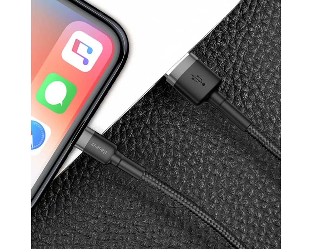 Кабел Baseus Cafule USB-A към Lightning, 1м, черен 4