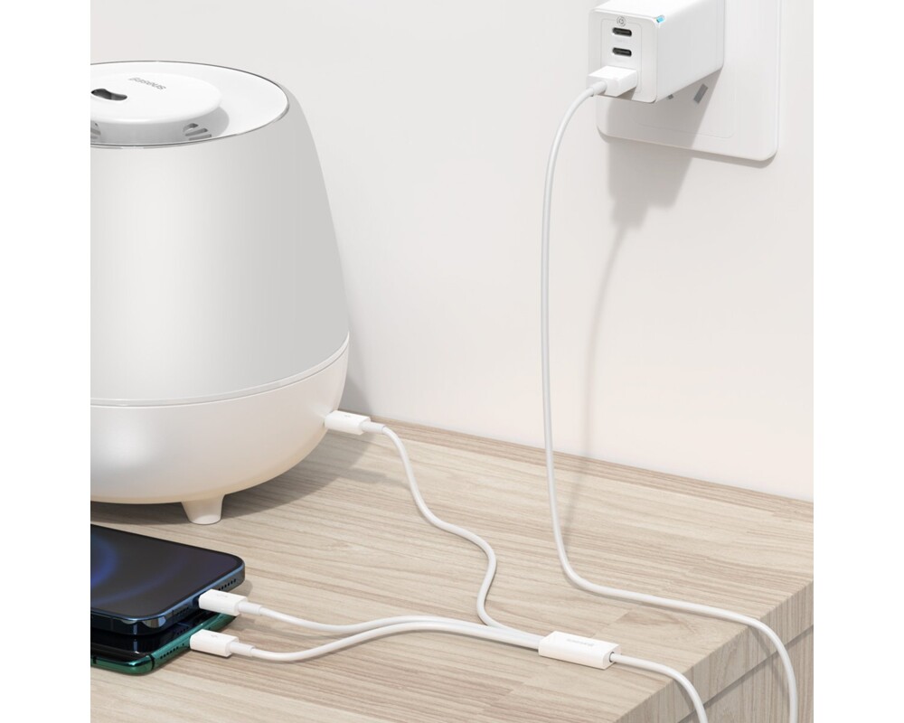 Кабел Baseus Superior 3 в 1 USB-А към Lightning, microUSB и USB-C, 1.5м, бял 10