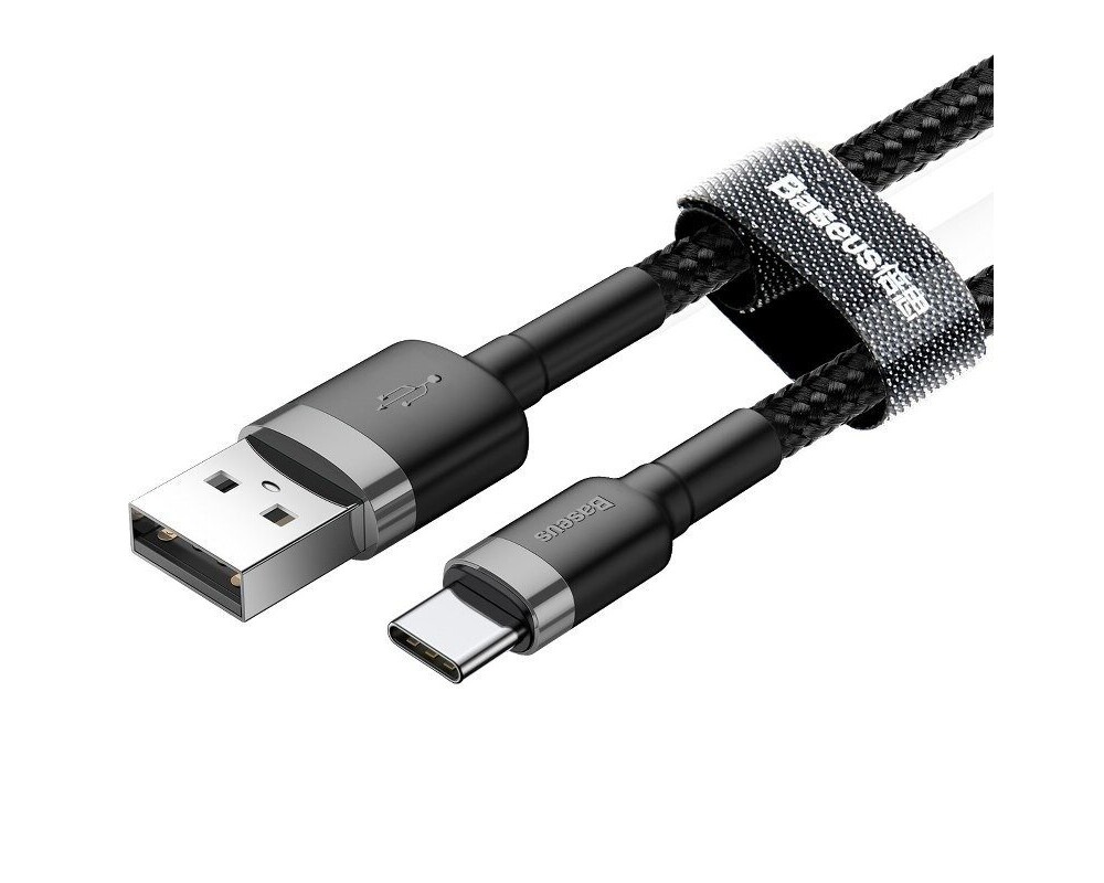 Кабел Baseus Cafule USB-A към USB Type-C, 3A, 0.5м, черен CATKLF-AG1 8