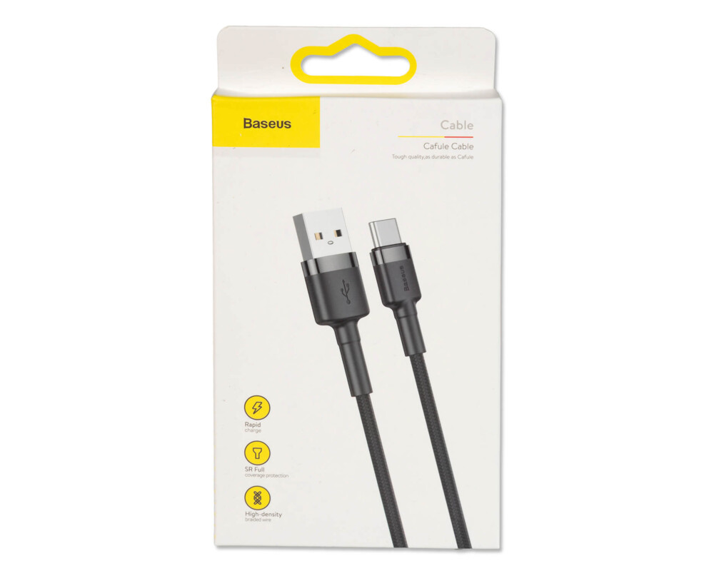 Кабел Baseus Cafule USB-A към USB-C 3A, 1м, черен 5