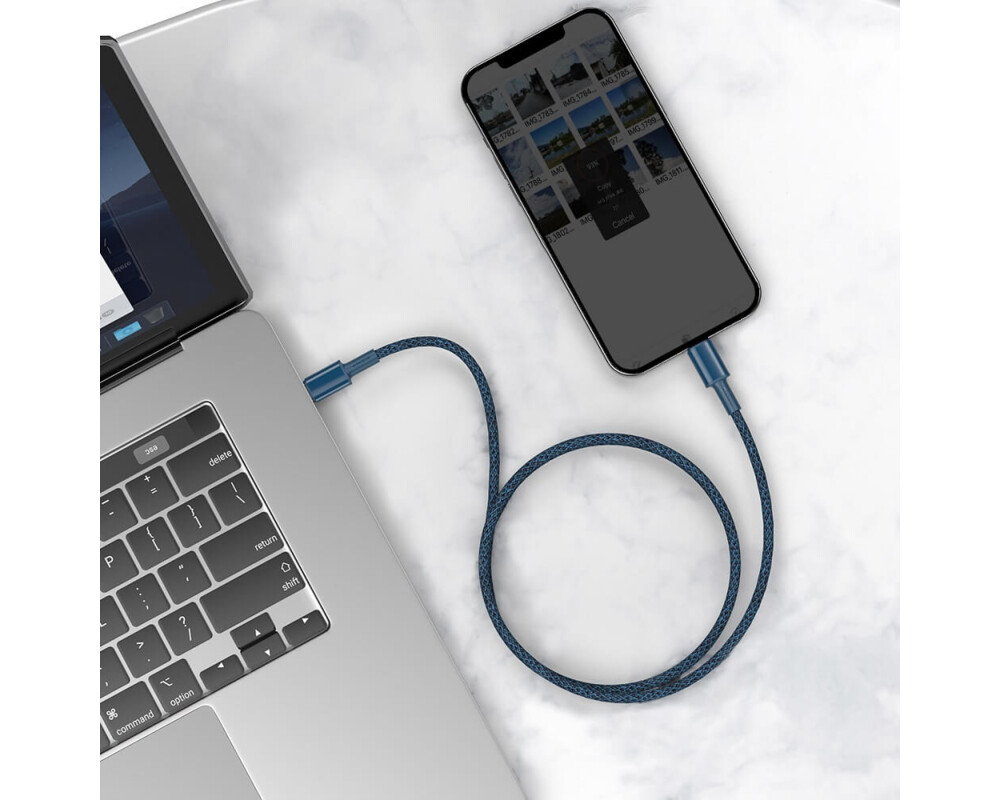 Кабел Кабел Baseus High Density USB Type-C към Lightning PD 20W, 2м, син 6