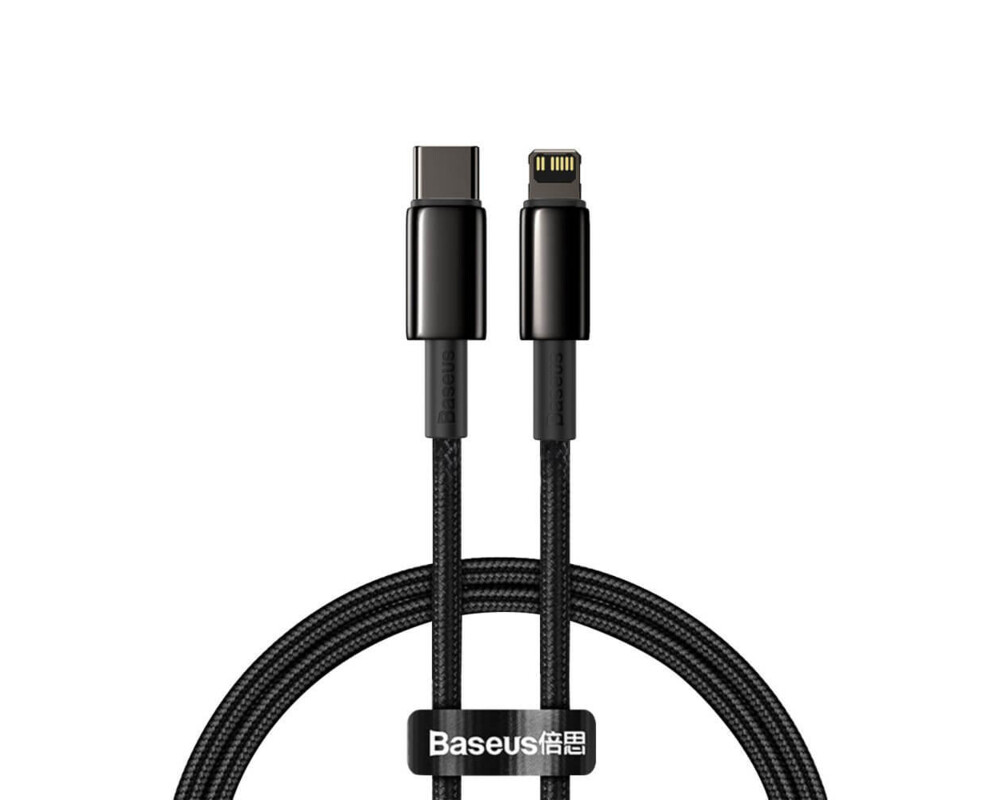 Кабел Кабел Baseus USB Type-C към Lightning 20W, 1м, черен CATLWJ-01 5