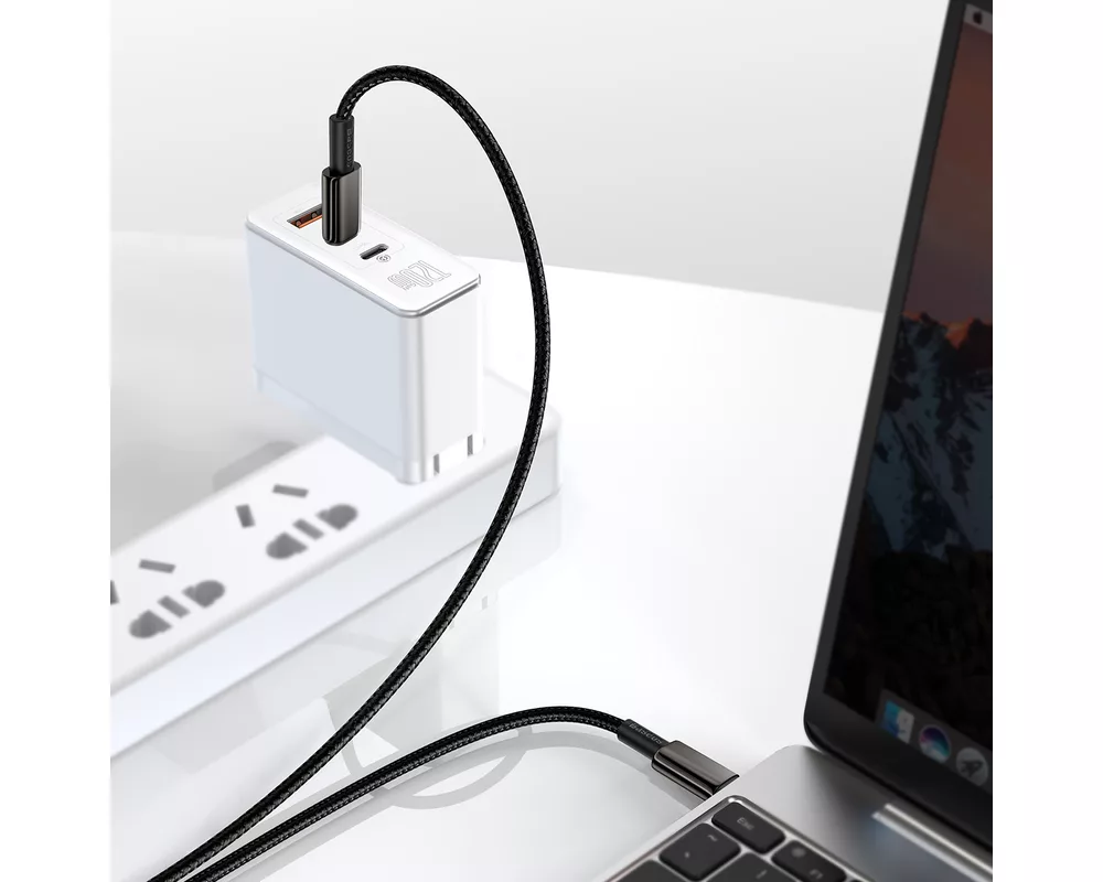 Кабел Baseus Tungsten Gold USB Type-C към USB Type-C, 1м, черен 2