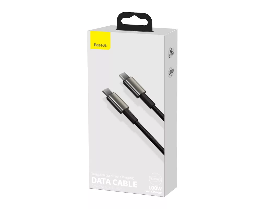 Кабел Baseus Tungsten Gold USB Type-C към USB Type-C, 1м, черен 3