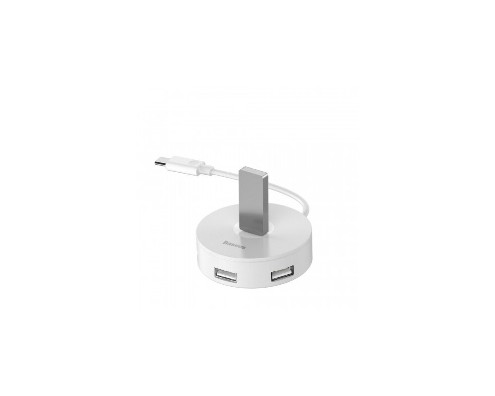 USB хъб Baseus CAHUB-G02 USB-C Round Box 4-портов за компютри и лаптопи бял 10