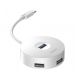 <span>USB хъб</span> Baseus CAHUB-G02 USB-C Round Box 4-портов за компютри и лаптопи бял <span class='catalog-num-in-name'>CAHUB-G02</span> - 