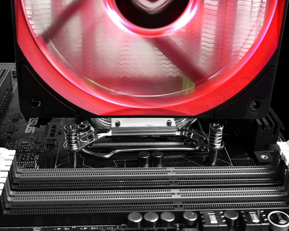 Охладител за процесор ID-Cooling SE-224M-R червена подсветка 8