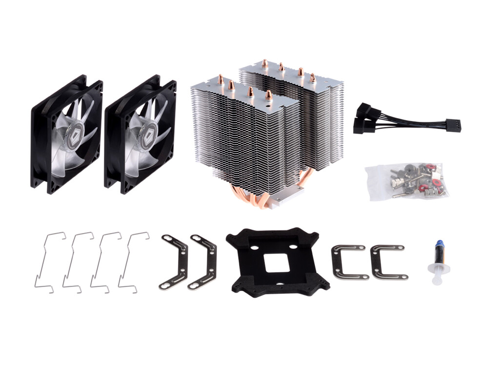 Охладител за процесор Вентилатор ID Cooling SE-904TWIN за Intel и AMD процесори син LED 8