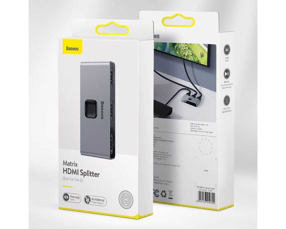 USB хъб Baseus CAHUB-BC0G за компютри и монитори сив 10