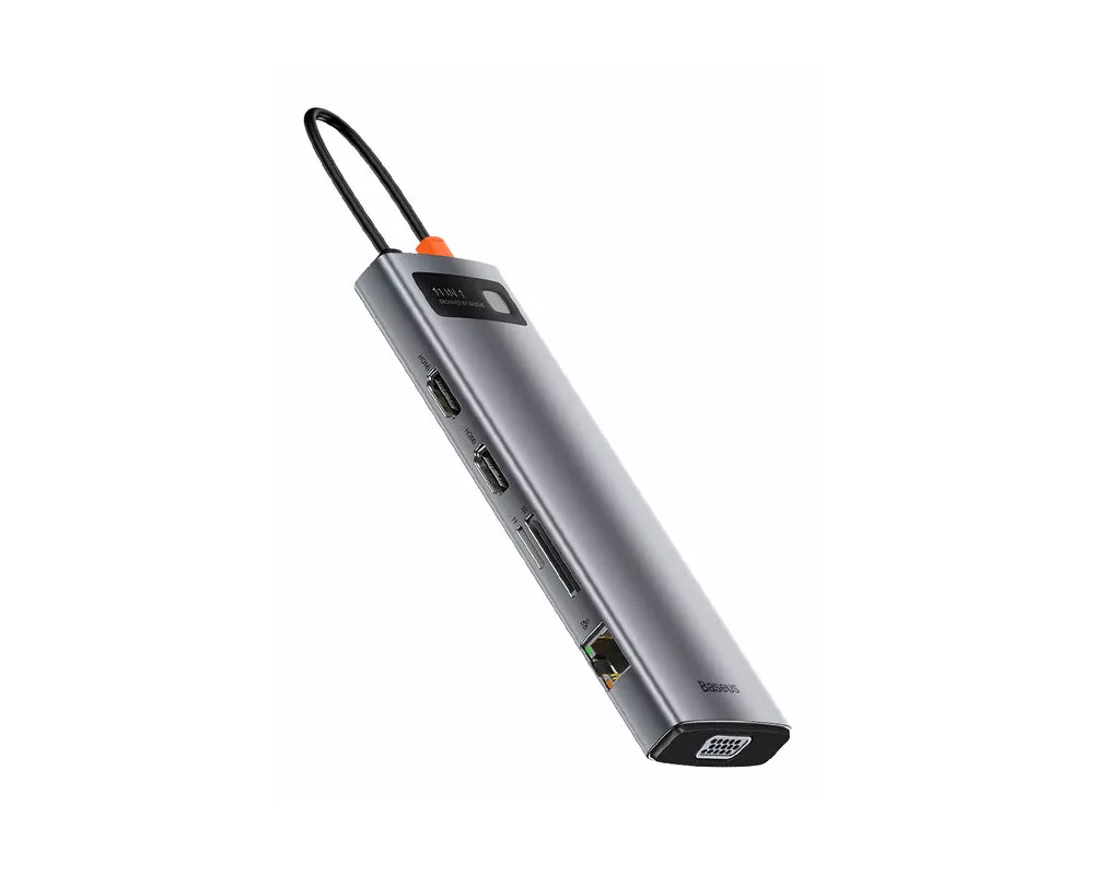 USB хъб Baseus Type-C 11 в 1 Metal Gleam Series CAHUB-CT0G тъмносив 4