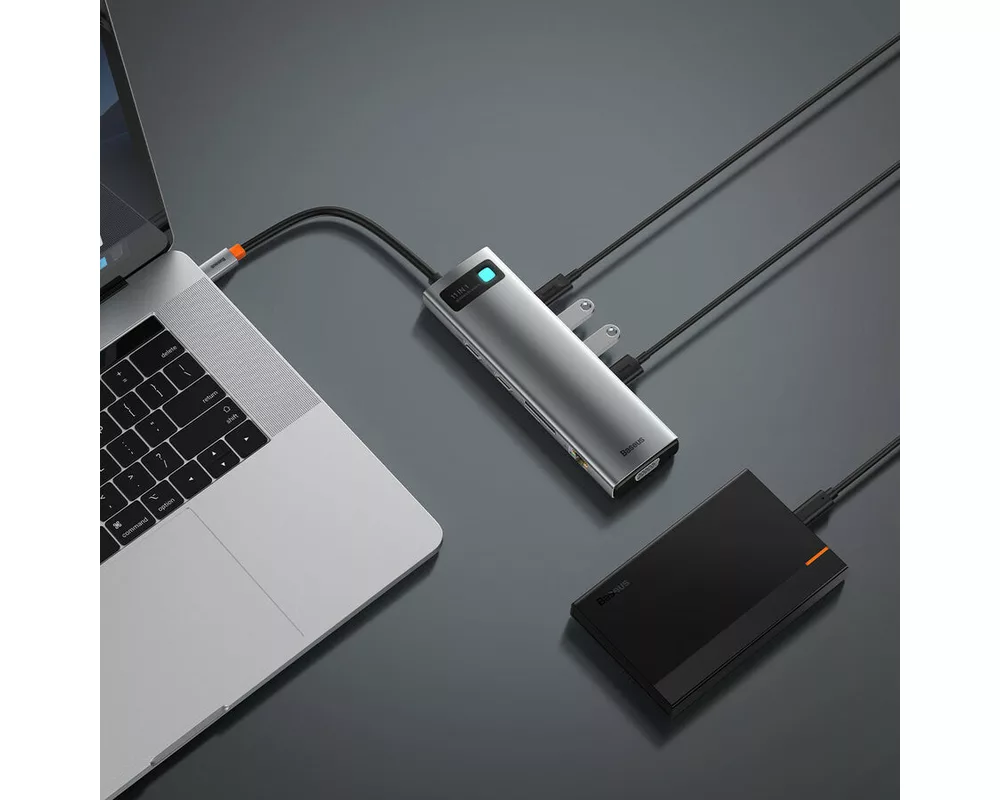 USB хъб Baseus Type-C 11 в 1 Metal Gleam Series CAHUB-CT0G тъмносив 5