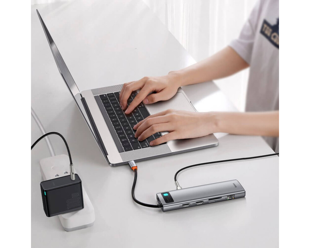 USB хъб Baseus Type-C 11 в 1 Metal Gleam Series CAHUB-CT0G тъмносив 4