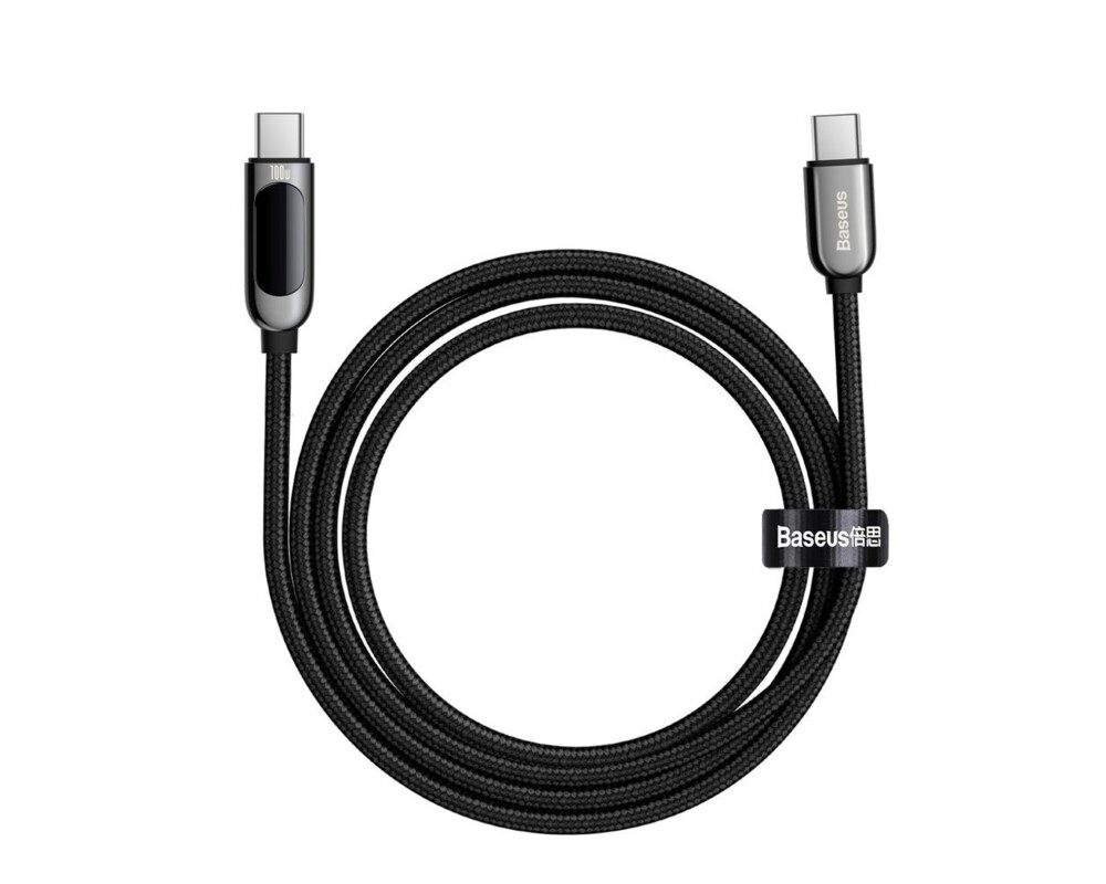 Кабел Baseus CATSK-C01 USB Type-C към USB Type-C с дисплей 100W 20V/5A 2м черен 7
