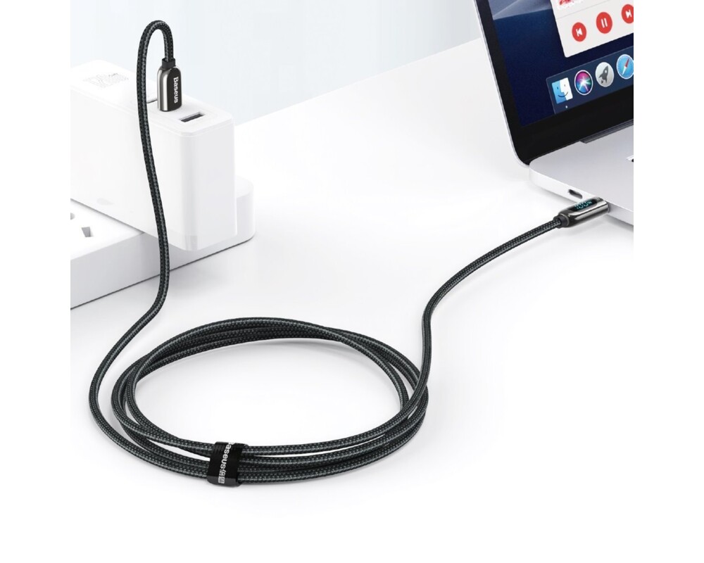 Кабел Baseus CATSK-C01 USB Type-C към USB Type-C с дисплей 100W 20V/5A 2м черен 9