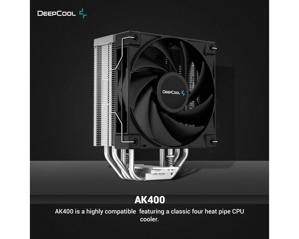 Охладител за процесор DeepCool AK400 Zero Dark - LGA1700/AM5 16