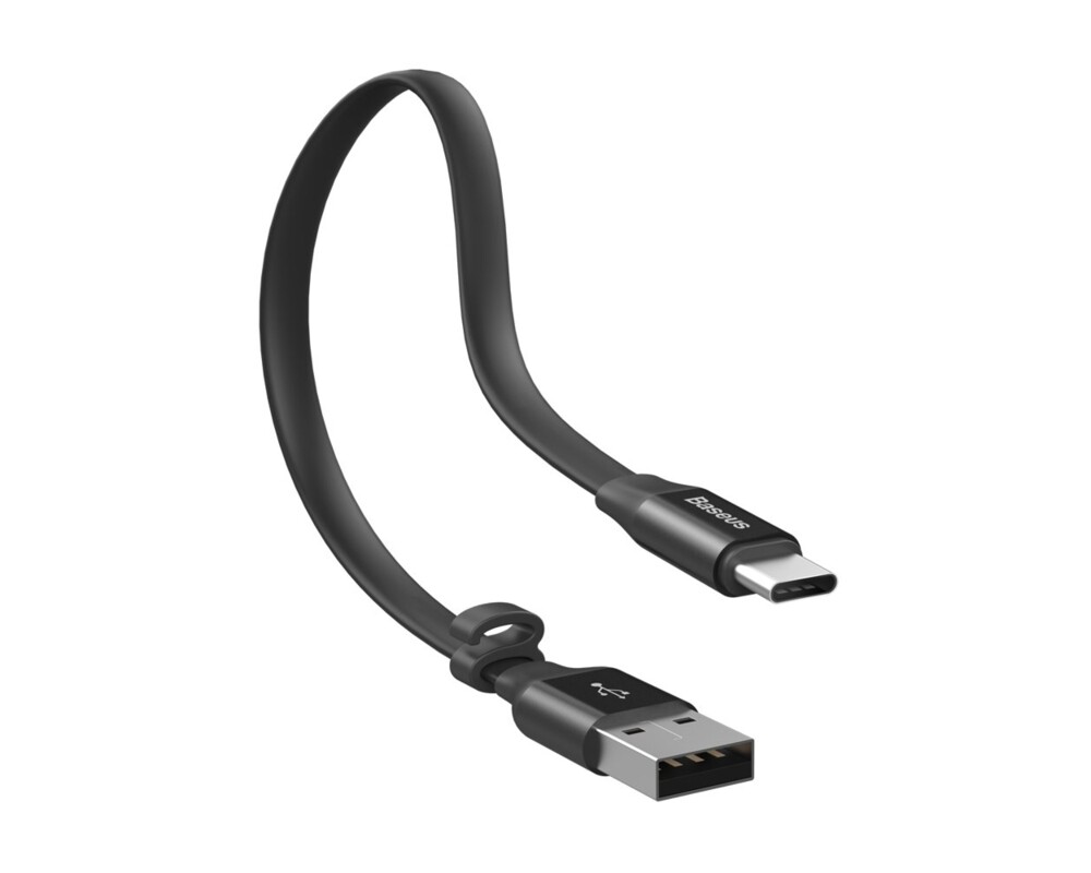 Кабел Baseus Nimble CATMBJ-01 USB Type C - USB-A Quick charge 2A 23см черен 2