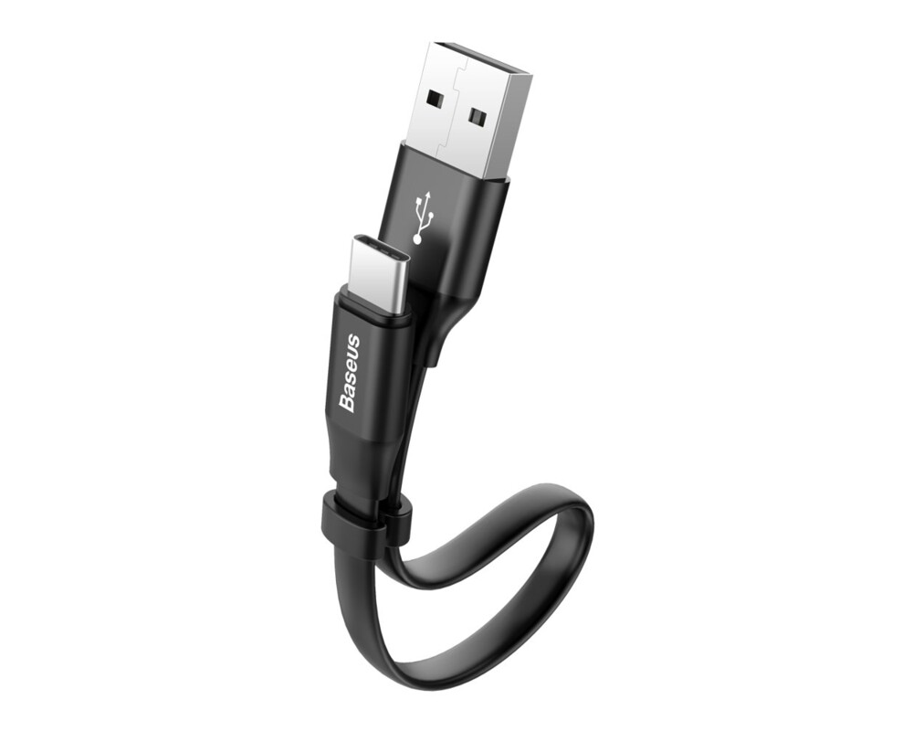 Кабел Baseus Nimble CATMBJ-01 USB Type C - USB-A Quick charge 2A 23см черен 3